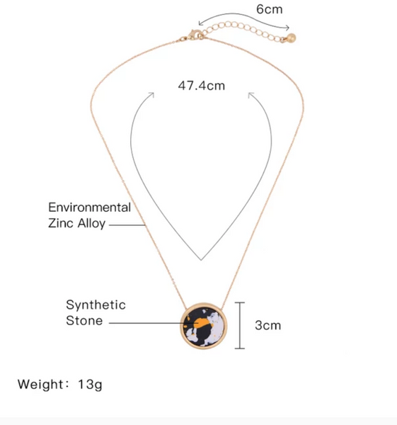 HALEY - Abstract Marble Pendant Necklace