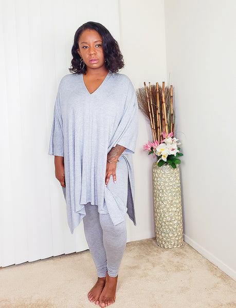 GOOD VIBE - Cape Top Set (Gray)