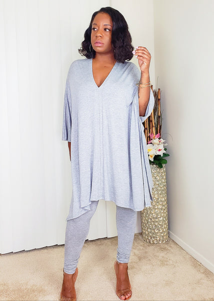 GOOD VIBE - Cape Top Set (Gray)