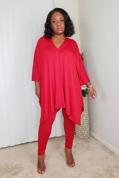 GOOD VIBE - Cape Top Set (Red)