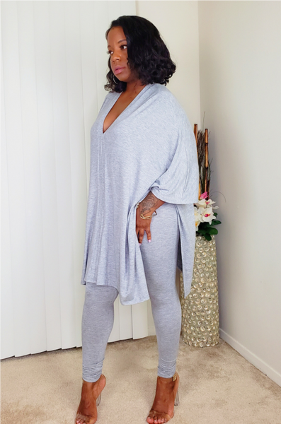 GOOD VIBE - Cape Top Set (Gray)