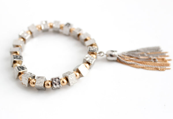 Mixed-Tassel-Bracelet-SILVER
