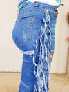 RODEO - Distressed Fringe Jeans