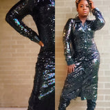 ONE NIGHT ONLY - Ruched Sequin Dress